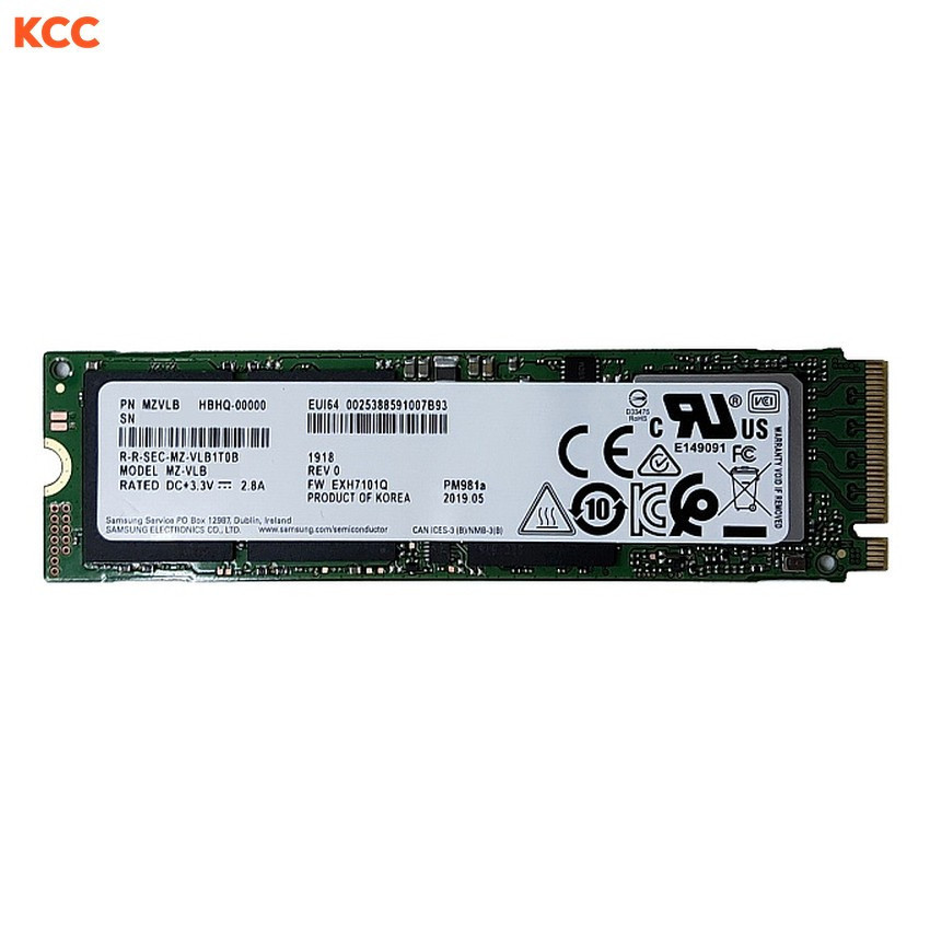 SSD Samsung NVMe PM981a M.2 PCIe Gen3 x4 256GB MZ-VLB256B