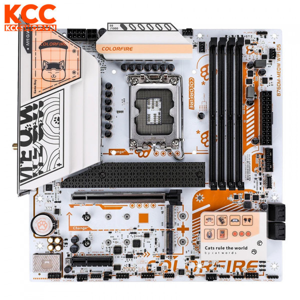 Mainboard Colorful COLORFIRE B760M-MEOW WIFI D5 ORANGE