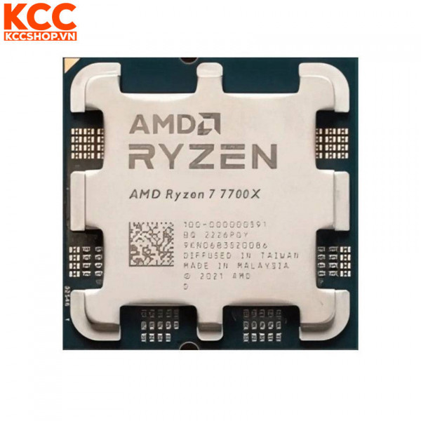 CPU AMD Ryzen 7 7700X Tray (4.5GHz boost 5.4GHz, 8 nhân 16 luồng, 40MB Cache, 105W, Socket AM5) (Full VAT)
