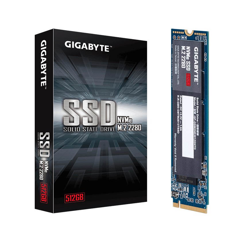 Ổ cứng SSD Gigabyte 512GB M.2 2280 PCIe NVMe Gen 3x4 (Đọc 1700MB/s, Ghi 1550MB/s) - (GP-GSM2NE3512GNTD)
