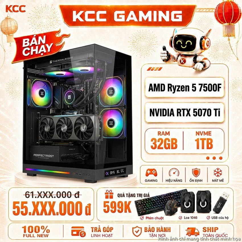 PC KCC AMD R5-7500F / VGA RTX 5070 Ti