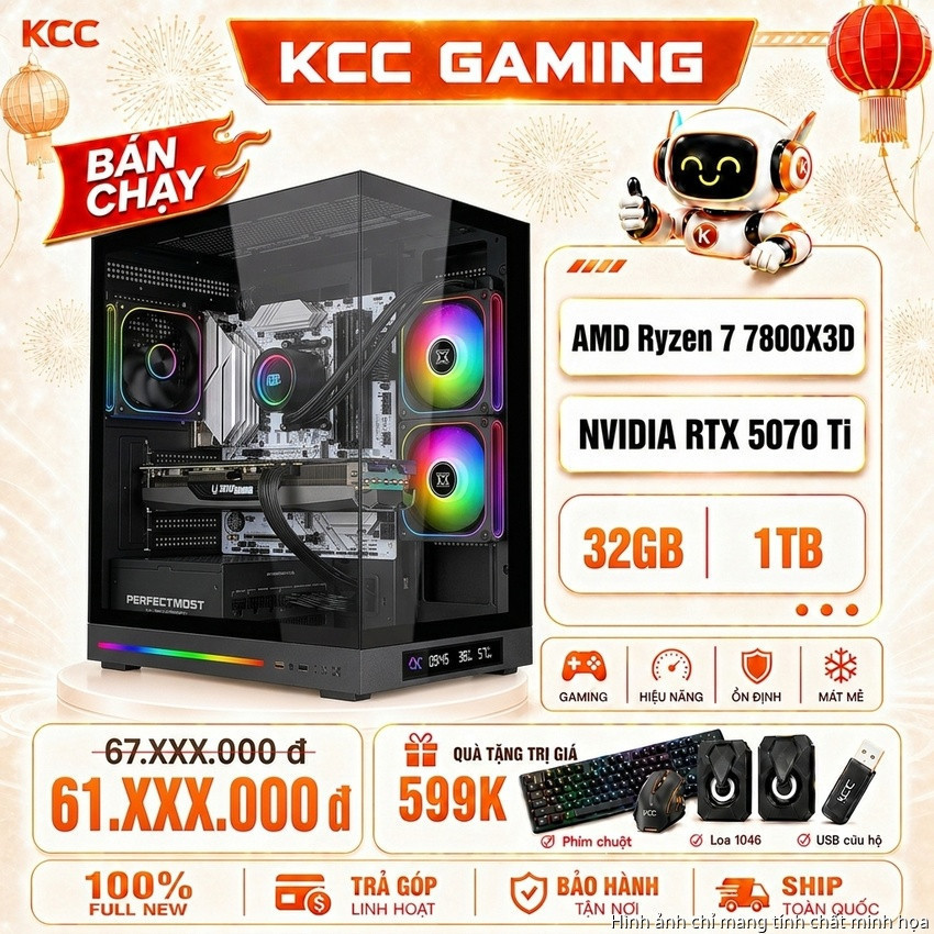 PC KCC AMD R7-7800X3D / VGA RTX 5070 Ti